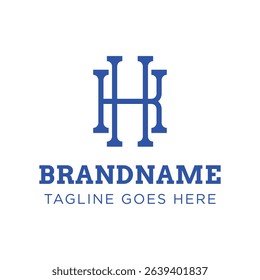 Letters HK Monogram Logo, suitable for any business with KH or HK initials