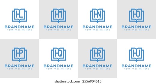 Letters HL HM HN HO HP HQ HR HU Book Logo, symbolizing knowledge, education, and growth
