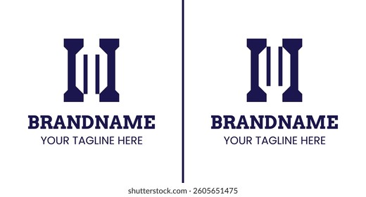 Letters HM HW Monogram Logo, suitable for any brand with HL lH HJ JH initials