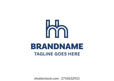 Letters HM or MH Monogram Logo, suitable for any brand with MH or HM initials