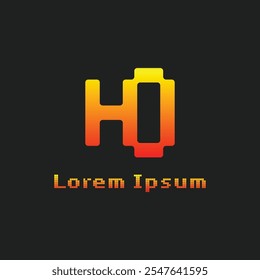 Buchstaben HO Pixel Monogram Logo, geeignet für jedes Geschäft mit HO oder OH Initialen