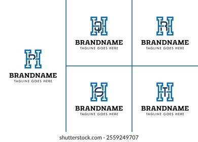 Letters HP HQ HR HS HT Monogram Logo Set, for HP PH HQ QH HR RH HS SH HT TH Initials