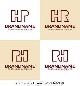 Letters HP PH HR RH Monogram Logo, suitable for any business