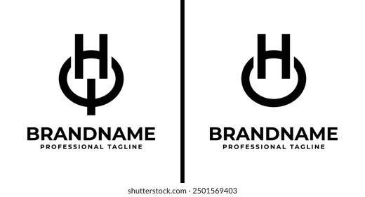 Letters HQ and HO Monogram Logo, suitable for any business with HQ, QH, HO, or OH initials