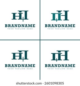 Letters HQ QH AQ QA Monogram Logo Set, for business with HQ QH AQ QA initials