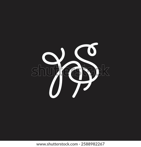 letters hs rope thread curves logo vector 