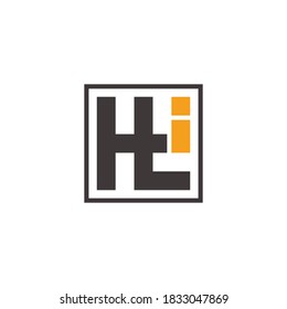 letters hti simple geometric line logo vector