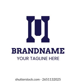 Letters HU Monogram Logo, suitable for any brand with UH or HU initials