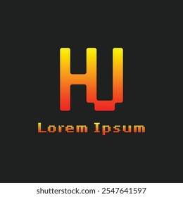 Letters HU Pixel Monogram Logo, suitable for any business with HU or UH initials