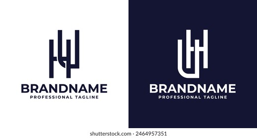 Letters HU and UH Monogram Logo, suitable for any business with UH or HU initials