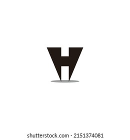 letters hv abstract simple geometric shadow logo vector