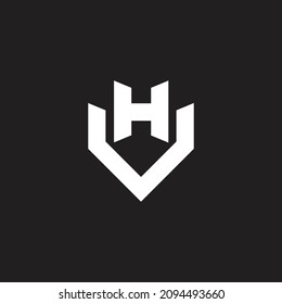 letters hv simple geometric line logo vector