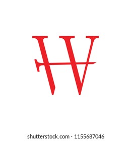 letters hw or hw arrow logo vector