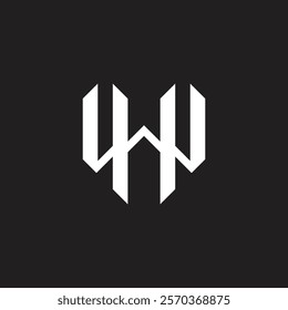 letters hw simple construction geometric shape logo vector 