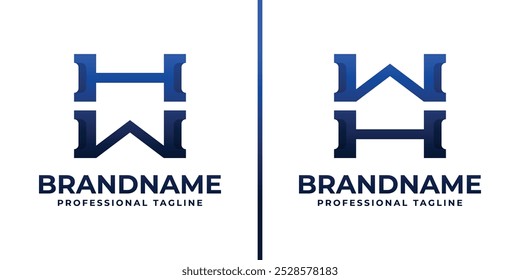 Letters HW and WH Monogram Logo, suitable for any business with HW or WH initials