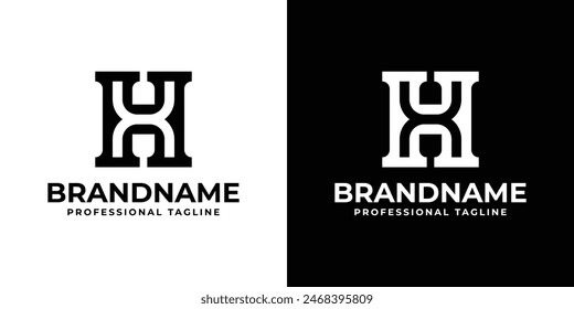 Letters HX Monogram Logo, suitable for any business with HX or XH initials