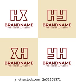 Letters HX XH HY YH Monogram Logo, suitable for any business