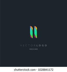Letters I I, I & I logo, multi colour letters icon vector template.