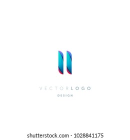 Letters I I, I & I logo, multi colour letters icon vector template.