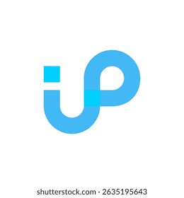 letters "i" and "p" formed by connected, rounded shapes in a light blue. The overlapping section creates a slightly darker blue, suggesting unity for a tech-focused brand with "ip" initials.