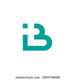 Letters I, T and B Linked Logo. Blue Letters ITB, TB with Silhouette of Letter T between Letters I and B Isolated on White Background. Design Vector Element