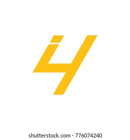 letters i4 linked logo vector