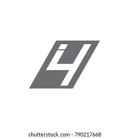 letters i4 trapeze logo vector