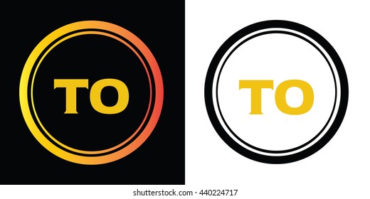 TO letters icon design template elements in abstract background logo, design identity in circle, alphabet letter