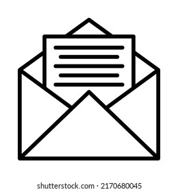 Letters Icon. Line Art Style Design Isolated On White Background