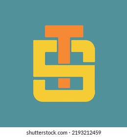 letters icon logo ST or TS luxury Initial with minimal monogram logo