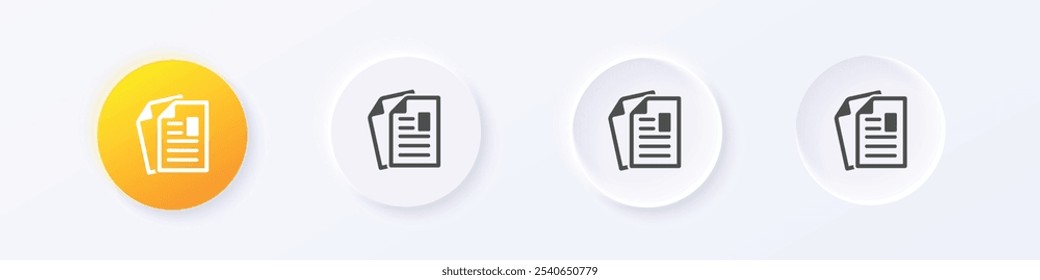 Letters icon. Neumorphism round style button design vector