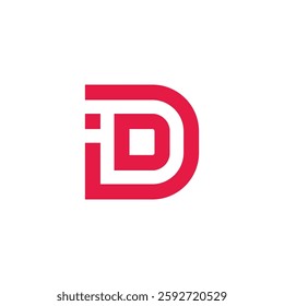 letters id linear geometric simple logo vector 