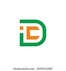 letters idc simple lines geometric logo vector 