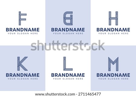 Letters IF IG IH IK IL IM Monogram Logo Set, for FI GI HI KI LI MI Initials