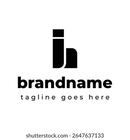 Buchstaben IH Monogramm Logo, geeignet für jedes Unternehmen mit HI oder IH Initialen