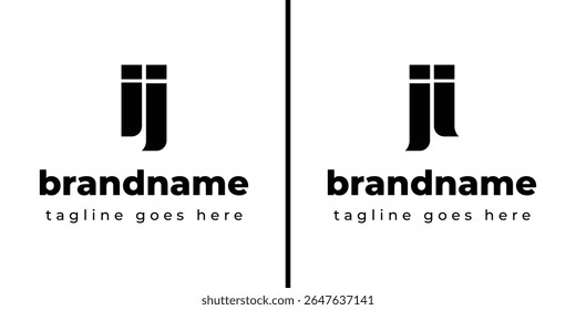 Logotipo del monograma de las letras IJ, conveniente para cualquier negocio con las iniciales de JI o de IJ