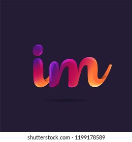 Letters IM, I & M 3D logo, multi colour gradient letters icon vector template.
