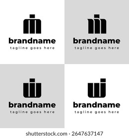 Letters IM MI WI IW Monogram Logo, suitable for any business with IM MI IW WI initials
