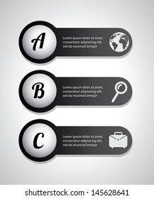 letters infographics over gray background vector illustration 