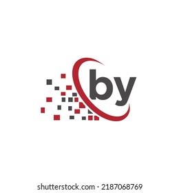 Letters Initial BY Logo Icon Design Elements Vector for technology