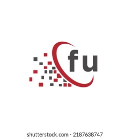 Letters Initial FU Logo Icon Design Elements Vector for technology