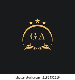 Letters initial GA design modern law firm and lawyer logo vector