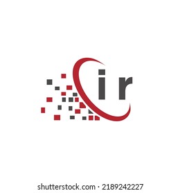 Letters Initial IR Logo Icon Design Elements Vector for technology