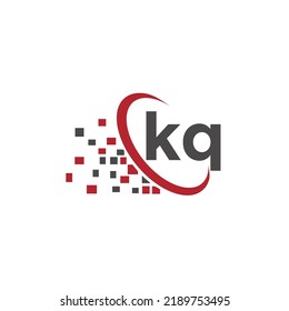 Letters Initial KQ Logo Icon Design Elements Vector for technology