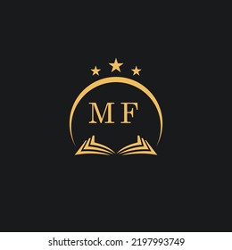 Cartas diseño inicial MF diseño moderno firma de leyes y logotipo de abogado vector