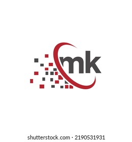 Letters Initial MK Logo Icon Design Elements Vector for technology
