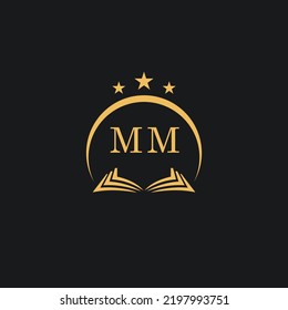 Cartas diseño inicial MM moderna firma de abogados y logo vector