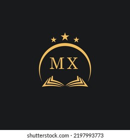 Cartas diseño MX inicial moderna firma de leyes y logotipo de abogado vector