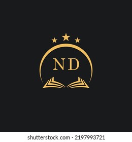 Cartas diseño ND inicial moderno firma de leyes y logo de abogado vector