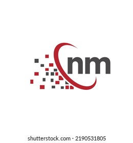 Letters Initial NM Logo Icon Design Elements Vector for technology